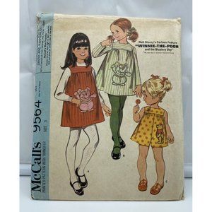 McCall's Sewing Pattern 9564 Childs Walt Disney Dress Jumper 1964 Vintage Cut